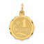#1 Grandpa Disc Charm in 14K Yellow Gold, 16mm Engravable - Sophia Jewelers