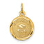 Graduation Cap Disc Charm in 14K Yellow Gold, 13x16mm Engravable - Sophia Jewelers