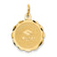 Graduation Cap Disc Charm in 14K Yellow Gold, 22mm Engravable - Sophia Jewelers