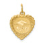 Graduation Cap Heart Charm in 14K Yellow Gold, 26mm Engravable - Sophia Jewelers