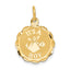 Boy Scalloped Disc Charm in 14K Yellow Gold, 22mm - Sophia Jewelers