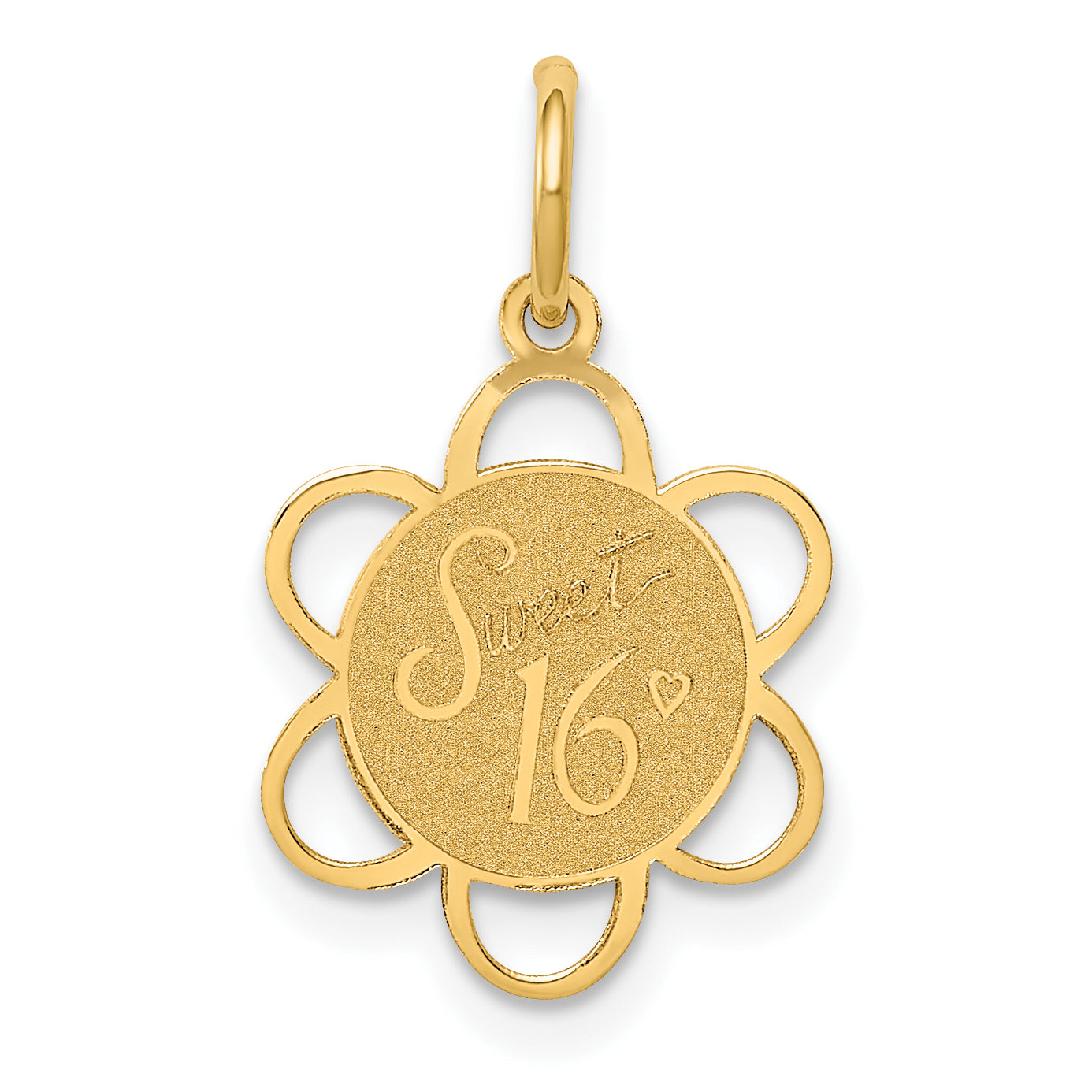 14K Sweet Sixteen Disc Charm