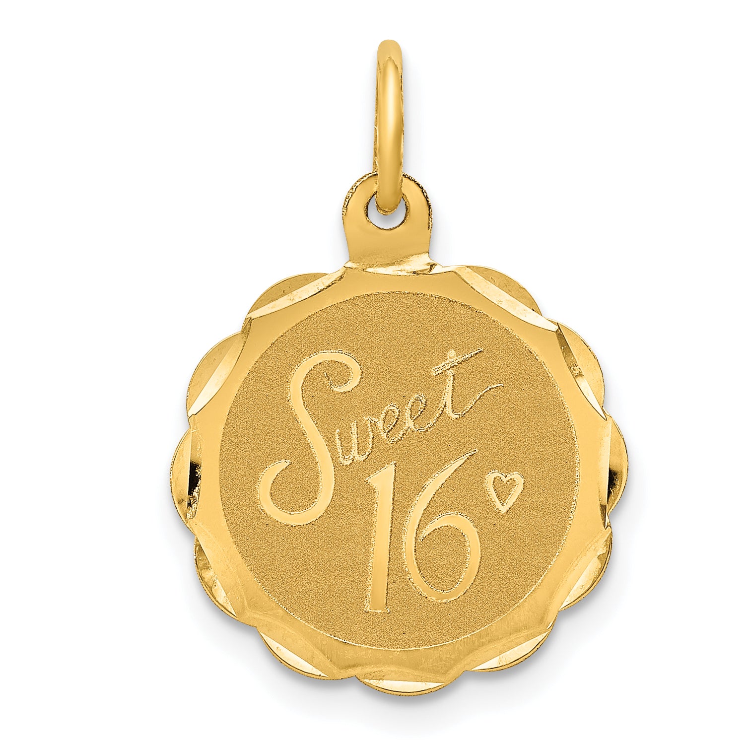 14K Sweet Sixteen Disc Charm