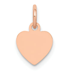 14K Rose Gold Heart Disc Charm