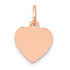 14K Rose Gold Heart Disc Charm