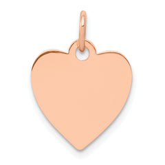 14K Rose Gold Heart Disc Charm