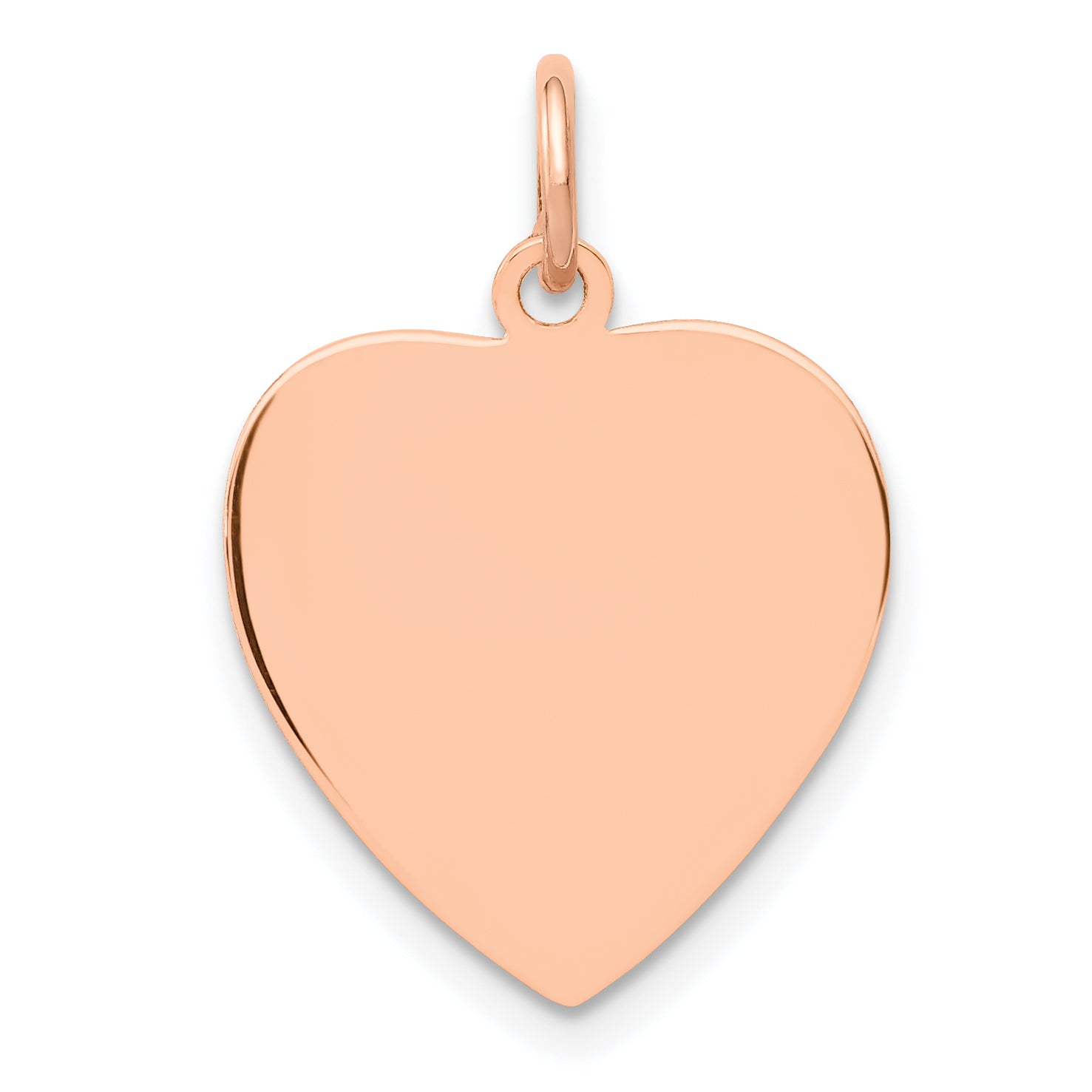 14K Rose Gold Heart Disc Charm