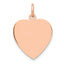14K Rose Gold Heart Disc Charm