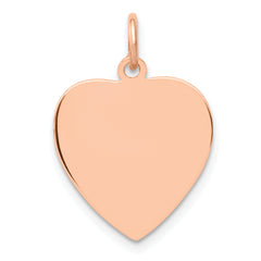 14K Rose Gold Heart Disc Charm