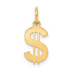 14K Polished Dollar Sign Charm