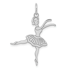 14K White Gold Satin Polished Ballerina Charm