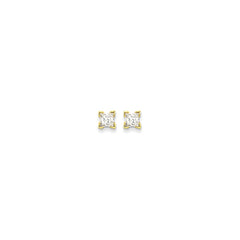 14K AA Quality Complete PrinceSterling Silver-cut Diamond Stud Earrings