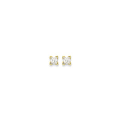 14K AA Quality Complete PrinceSterling Silver-cut Diamond Stud Earrings