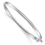 Oval Bangle Bracelet in 14K White Gold, 3.6mm Hinged, 6.8 Inch - Sophia Jewelers