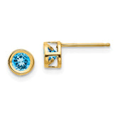 14K Blue topaz Earrings December