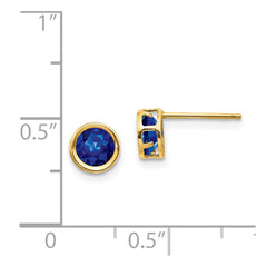 14k 5mm Bezel Sapphire Stud Earrings