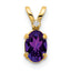 14K Diamond & Amethyst Birthstone Pendant