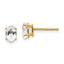 14K 6x4 Oval April/White Topaz Post Earrings