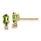 14K Diamond & Peridot Birthstone Earrings
