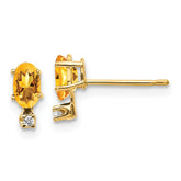 14K Diamond & Citrine Birthstone Earrings
