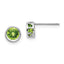 14K White Gold 5mm Bezel Peridot Stud Earrings
