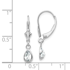 14k White Gold 6x4mm White Topaz/April Earrings