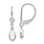14K White Gold 6x4 Oval Bezel October/Opal Leverback Earrings