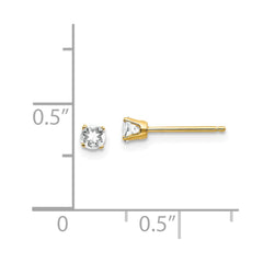 14k 3mm April/ White Topaz Post Earrings