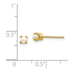 14k 3mm June/FW Cultured Pearl Post Earrings