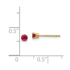 14k 3mm July/Ruby Post Earrings