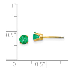 14k 4mm May/Emerald Post Earrings