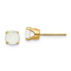 14K 5mm Opal Earrings October