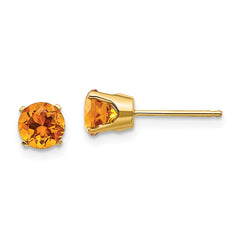 14K 5mm Citrine Earrings November