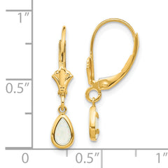 14k 6x4mm Opal/October Earrings