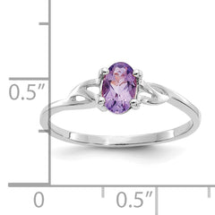 14k White Gold Amethyst Birthstone Ring