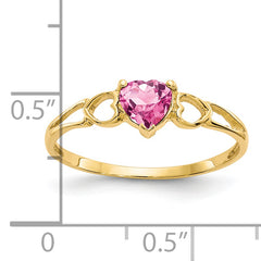 14k Pink Tourmaline Birthstone Ring
