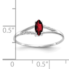 14k White Gold Garnet Birthstone Ring