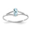 14k White Gold Aquamarine Birthstone Ring