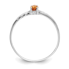 14k White Gold Citrine Birthstone Ring