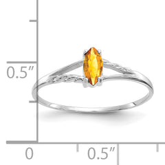 14k White Gold Citrine Birthstone Ring