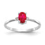 14k White Gold Diamond & Ruby Birthstone Ring
