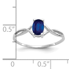14k White Gold Sapphire Birthstone Ring