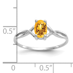 14k White Gold Citrine Birthstone Ring