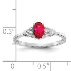 14k White Gold Ruby and Diamond Ring