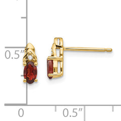 14k Garnet and Diamond Earrings