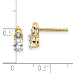 14k White Topaz and Diamond Earrings