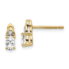 14k White Topaz and Diamond Earrings