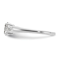 14k White Gold White Topaz and Diamond Ring