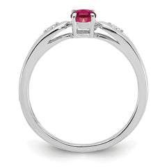 14k White Gold Ruby and Diamond Ring