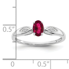 14k White Gold Ruby and Diamond Ring